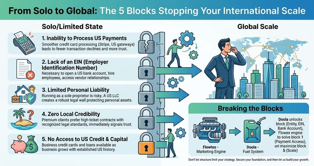 From Solo to Global: The 5 Blocks Stopping Your International Scale